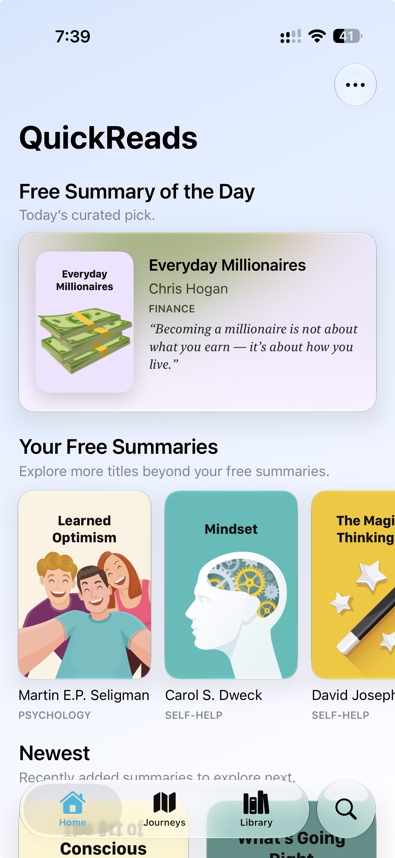 QuickReads App Store screenshot: Free Summary of the Day
