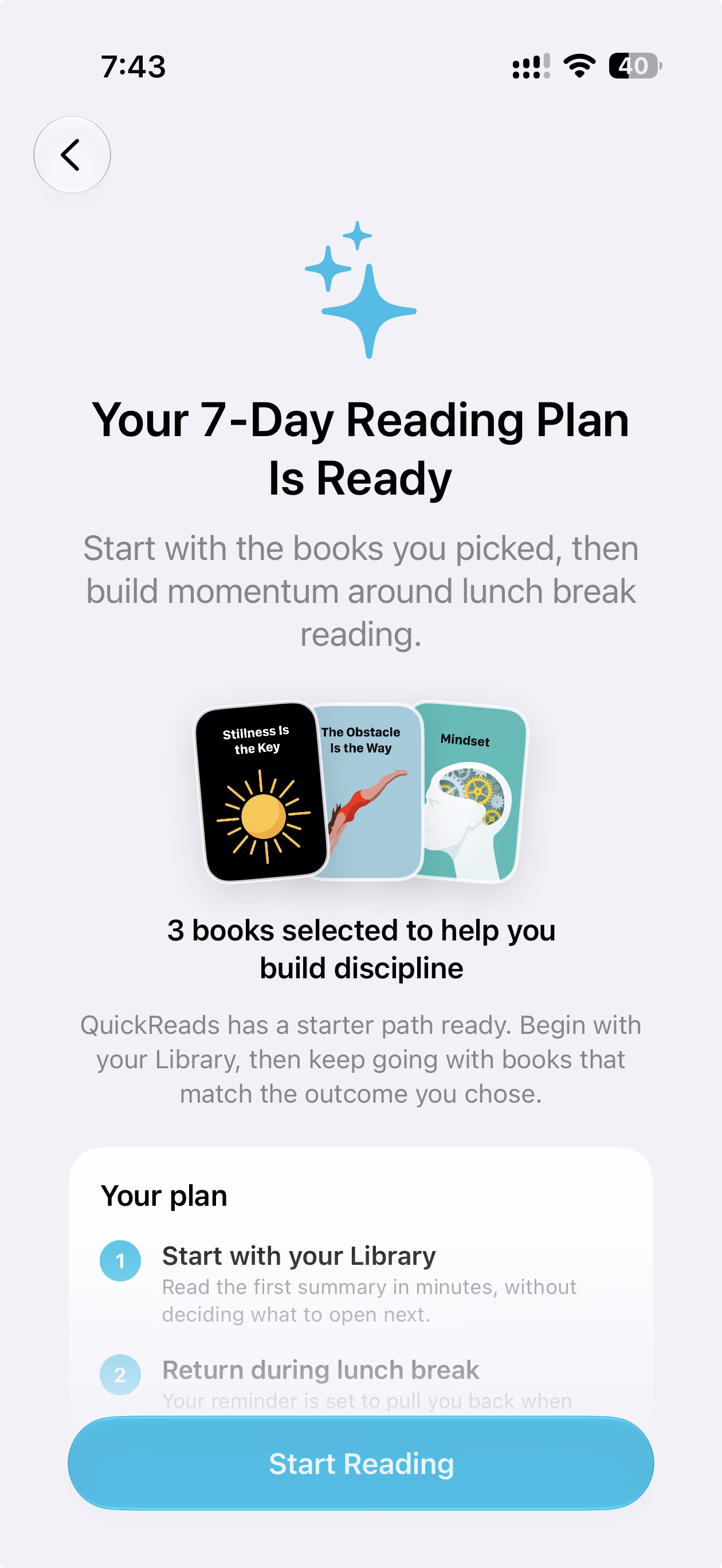 QuickReads App Store screenshot: 7-Day Reading Plan