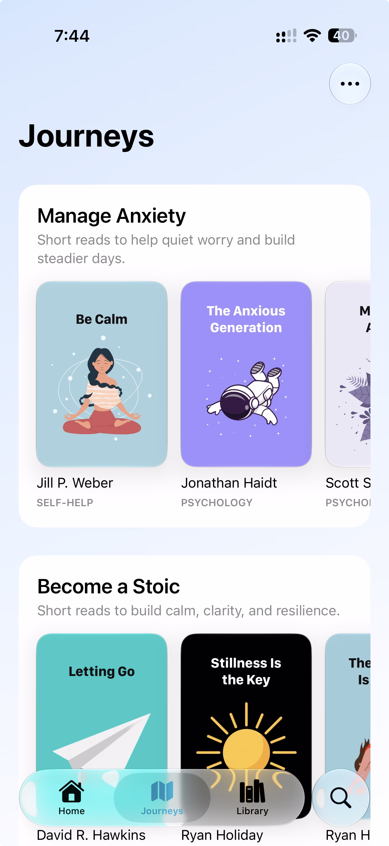 QuickReads App Store screenshot: Journeys