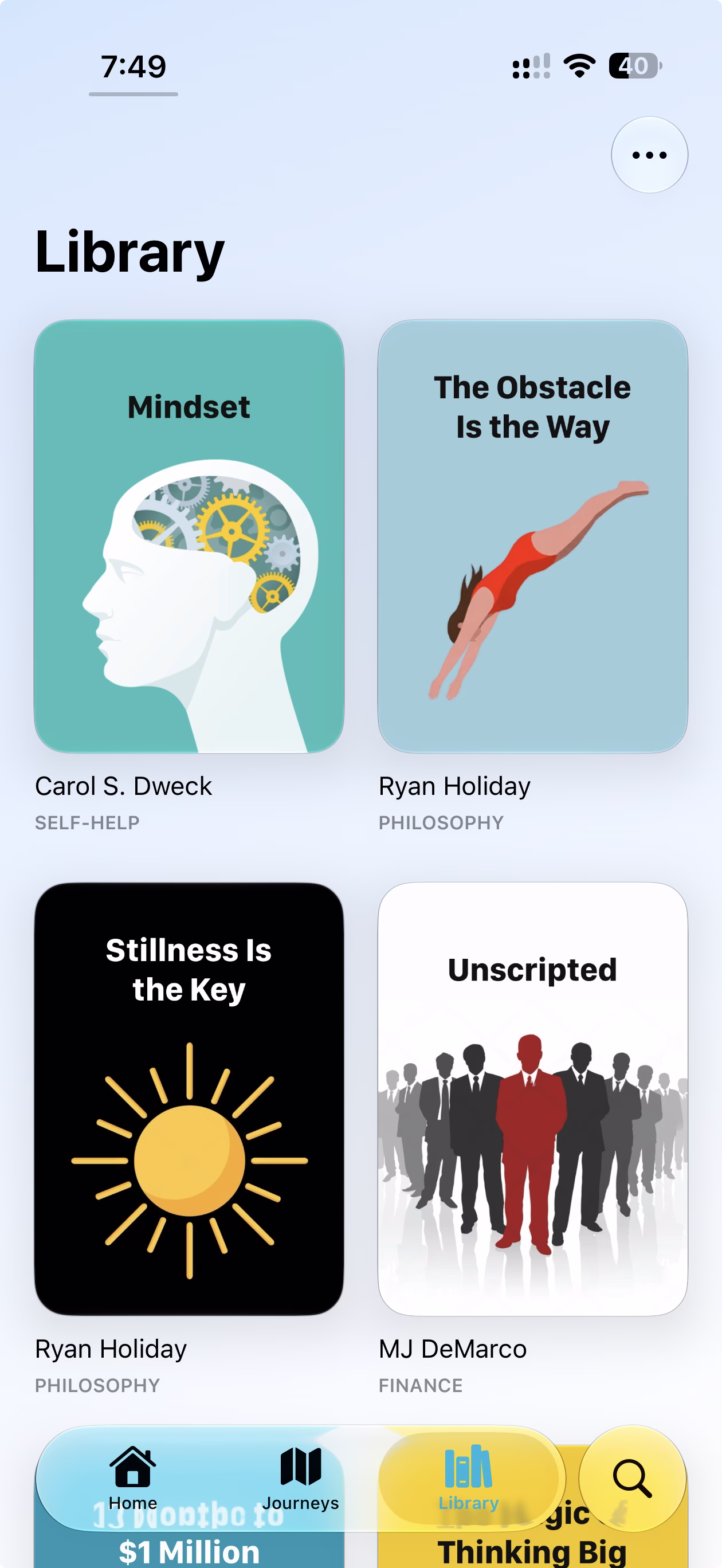 QuickReads App Store screenshot: Library