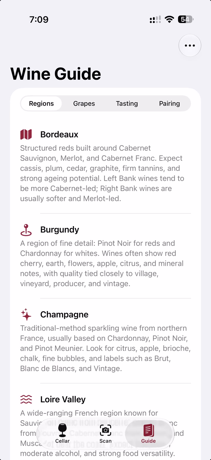 Swirl App Store screenshot: Learn As You Taste